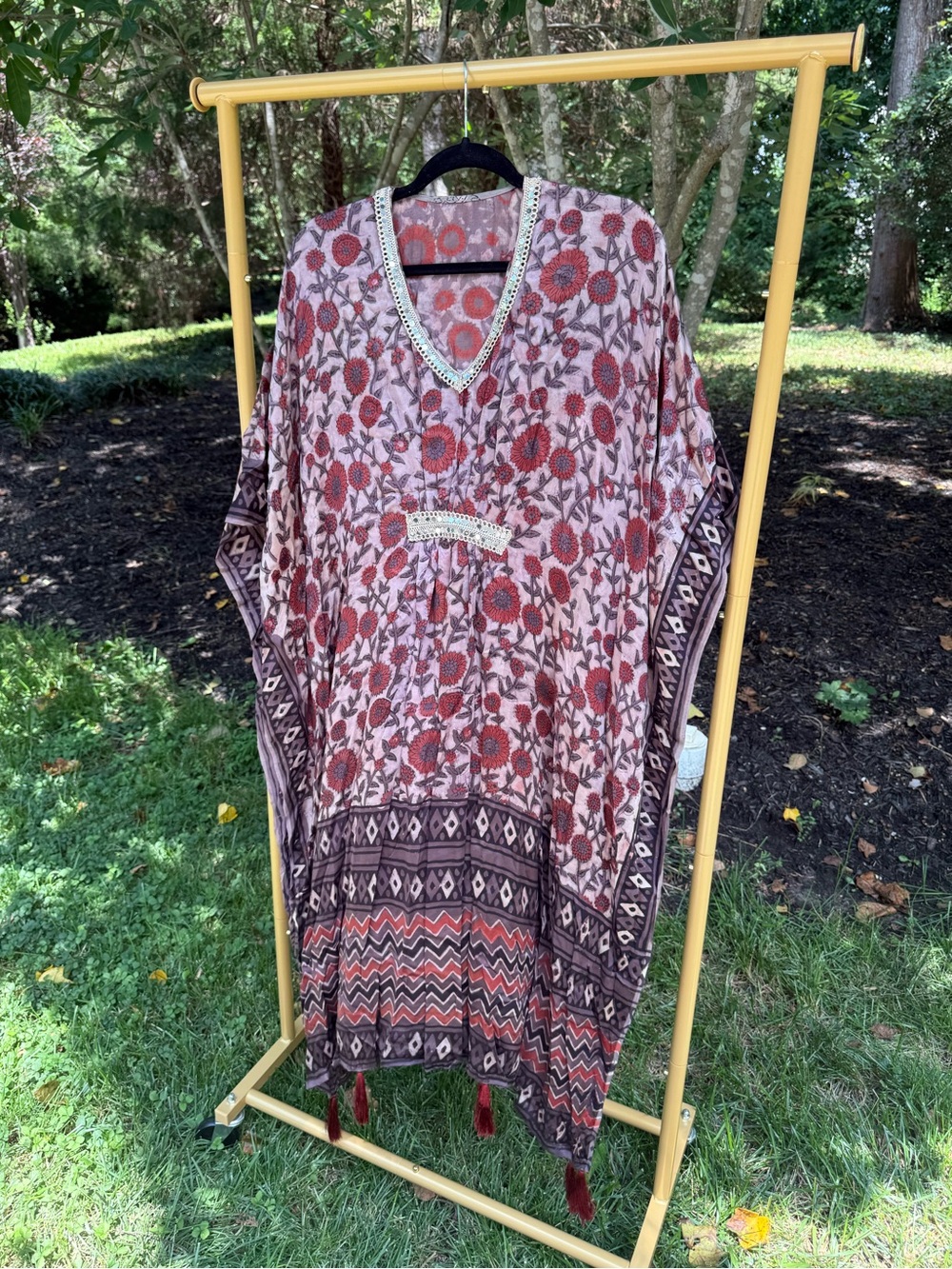 Bohemian Floral Rose Kaftan